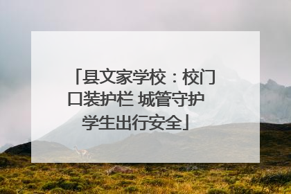 县文家学校：校门口装护栏 城管守护学生出行安全