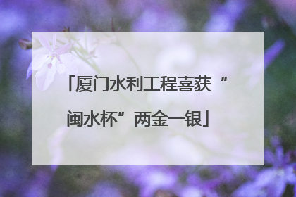 厦门水利工程喜获“闽水杯”两金一银