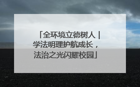 全环境立德树人｜学法明理护航成长，法治之光闪耀校园