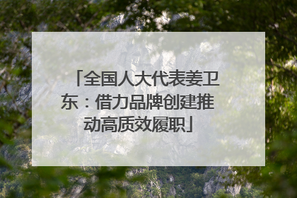 全国人大代表姜卫东：借力品牌创建推动高质效履职