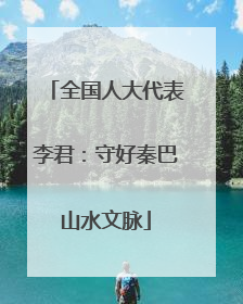 全国人大代表李君：守好秦巴山水文脉