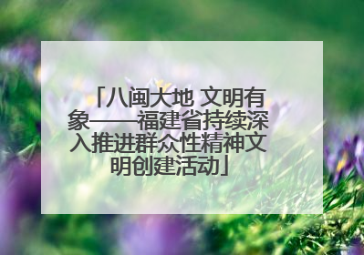 八闽大地 文明有象——福建省持续深入推进群众性精神文明创建活动