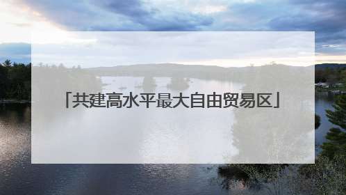 共建高水平最大自由贸易区