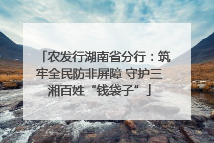 农发行湖南省分行：筑牢全民防非屏障 守护三湘百姓“钱袋子”
