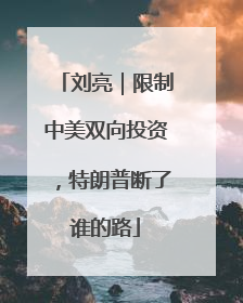 刘亮｜限制中美双向投资，特朗普断了谁的路