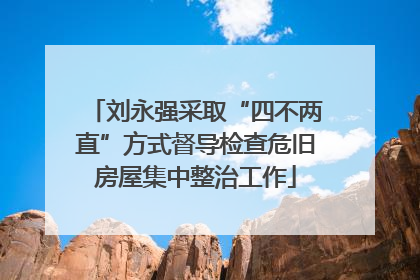 刘永强采取“四不两直”方式督导检查危旧房屋集中整治工作