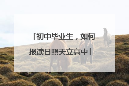 初中毕业生，如何报读日照天立高中