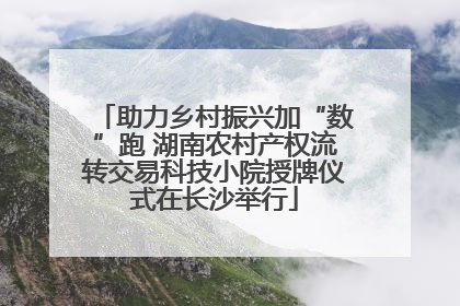 助力乡村振兴加“数”跑 湖南农村产权流转交易科技小院授牌仪式在长沙举行