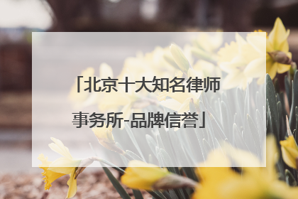 北京十大知名律师事务所-品牌信誉