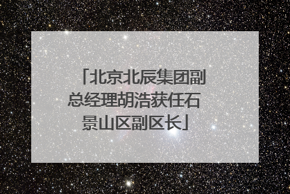 北京北辰集团副总经理胡浩获任石景山区副区长