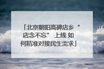 北京朝阳高碑店乡“店念不忘” 上线 如何精准对接民生需求