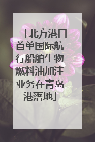 北方港口首单国际航行船舶生物燃料油加注业务在青岛港落地
