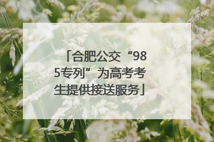 合肥公交“985专列”为高考考生提供接送服务