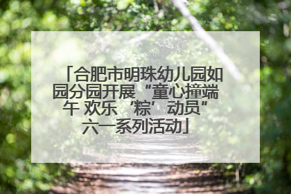 合肥市明珠幼儿园如园分园开展“童心撞端午 欢乐‘粽’动员”六一系列活动
