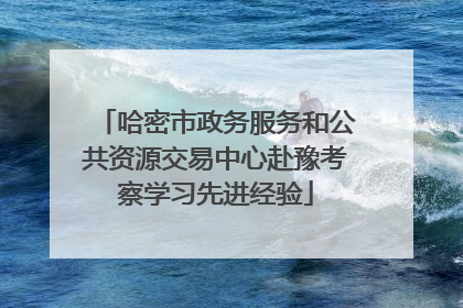 哈密市政务服务和公共资源交易中心赴豫考察学习先进经验