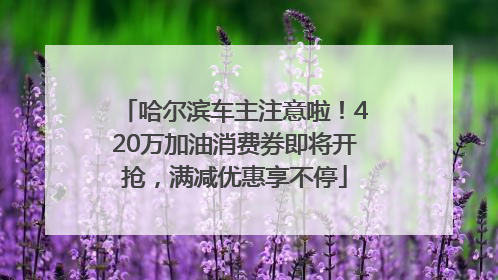 哈尔滨车主注意啦！420万加油消费券即将开抢，满减优惠享不停