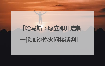 哈马斯：愿立即开启新一轮加沙停火间接谈判