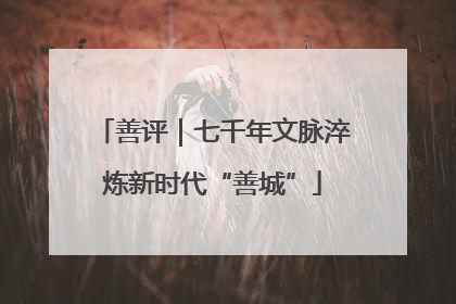 善评｜七千年文脉淬炼新时代“善城”
