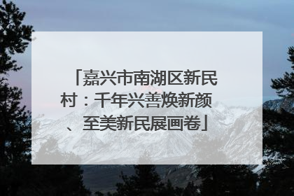 嘉兴市南湖区新民村：千年兴善焕新颜、至美新民展画卷