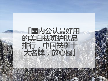 国内公认最好用的美白祛斑护肤品排行，中国祛斑十大名牌，放心囤