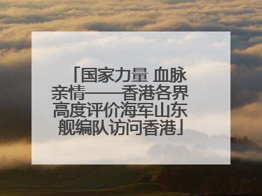 国家力量 血脉亲情——香港各界高度评价海军山东舰编队访问香港