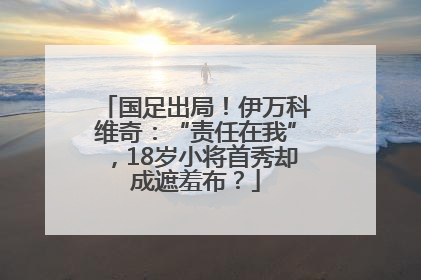 国足出局！伊万科维奇：“责任在我”，18岁小将首秀却成遮羞布？