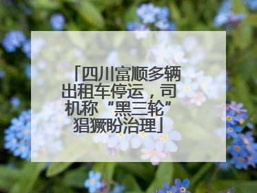 四川富顺多辆出租车停运，司机称“黑三轮”猖獗盼治理
