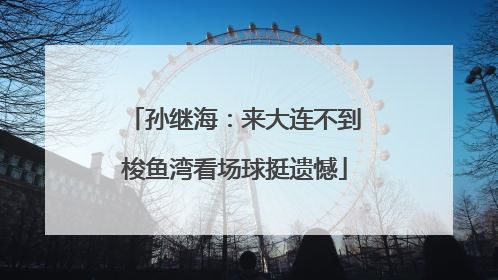 孙继海：来大连不到梭鱼湾看场球挺遗憾