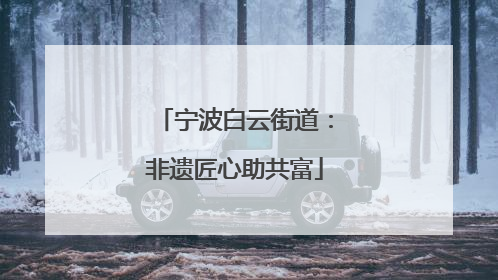 宁波白云街道：非遗匠心助共富