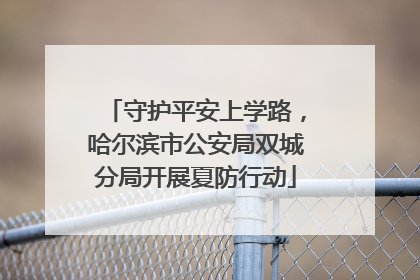 守护平安上学路，哈尔滨市公安局双城分局开展夏防行动