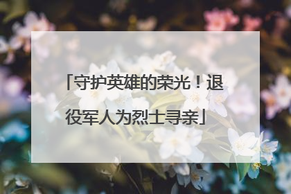 守护英雄的荣光！退役军人为烈士寻亲