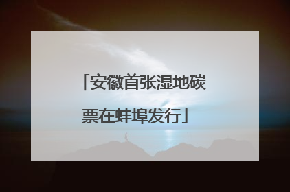 安徽首张湿地碳票在蚌埠发行