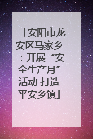 安阳市龙安区马家乡：开展“安全生产月”活动 打造平安乡镇