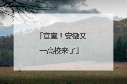 官宣！安徽又一高校来了