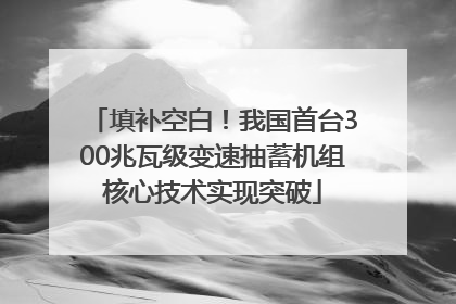 填补空白！我国首台300兆瓦级变速抽蓄机组核心技术实现突破
