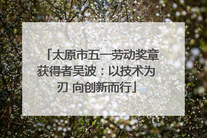 太原市五一劳动奖章获得者吴波：以技术为刃 向创新而行