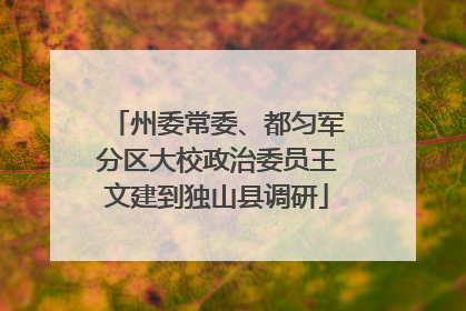 州委常委、都匀军分区大校政治委员王文建到独山县调研
