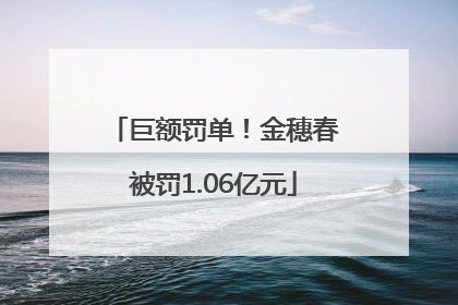 巨额罚单！金穗春被罚1.06亿元