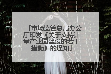 市场监管总局办公厅印发《关于支持计量产业园建设的若干措施》的通知