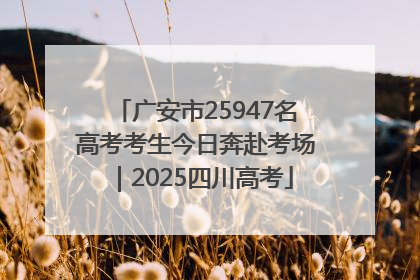 广安市25947名高考考生今日奔赴考场｜2025四川高考