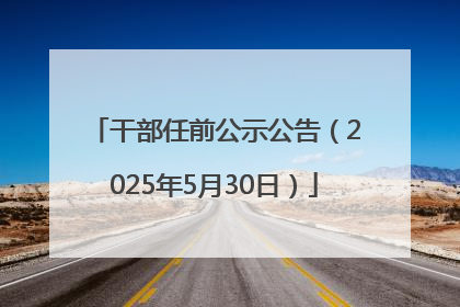 干部任前公示公告（2025年5月30日）