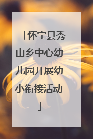怀宁县秀山乡中心幼儿园开展幼小衔接活动