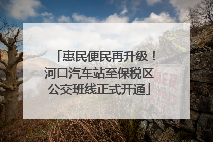 惠民便民再升级！河口汽车站至保税区公交班线正式开通