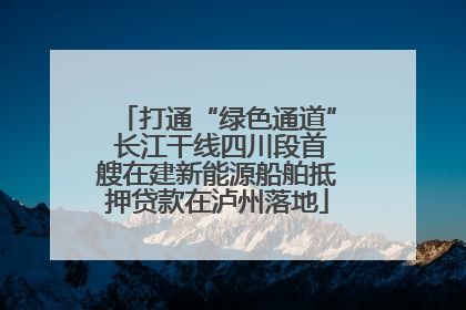 打通“绿色通道” 长江干线四川段首艘在建新能源船舶抵押贷款在泸州落地