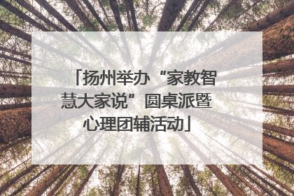 扬州举办“家教智慧大家说”圆桌派暨心理团辅活动
