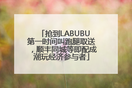 抢到LABUBU第一时间叫跑腿取送，顺丰同城等即配成潮玩经济参与者