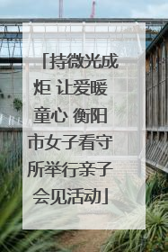 持微光成炬 让爱暖童心 衡阳市女子看守所举行亲子会见活动
