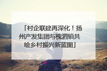 村企联建再深化！扬州产发集团与槐泗镇共绘乡村振兴新蓝图