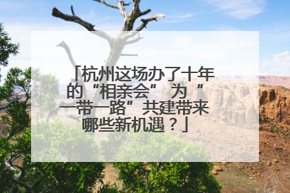 杭州这场办了十年的“相亲会” 为“一带一路”共建带来哪些新机遇？