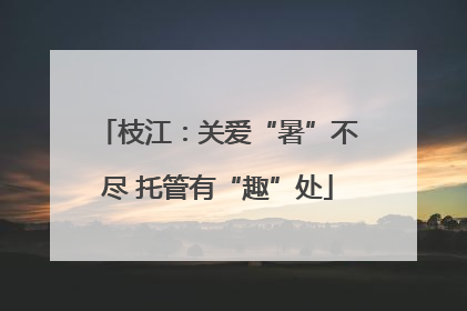 枝江：关爱“暑”不尽 托管有“趣”处
